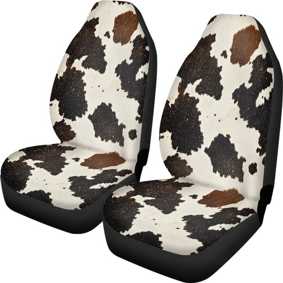 XYZCANDO Car Seat Covers Cow Print Pattern 2pcs Car Front Seat Covers Removable SUV Truck Sedan Washable Anti-Slip Car Seat Cover Front Seats