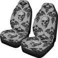 thumbnail image 1 of XYZCANDO Car Seat Covers Interior Decor Car Accessories Car Front Seat Covers Washable Anti-Slip Auto Sedan, Black-White Skull & Bat Repeat Pattern, 1 of 9