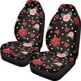 thumbnail image 1 of XYZCANDO Car Seat Covers Polyester Car Front Seat Covers Vehicle Front Seat Covers Auto Accessories Anti-Slip Truck SUV, Red Rose Polka Dot Design, 1 of 10