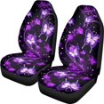 thumbnail image 1 of XYZCANDO Car Seat Covers Purple Butterfly Garden 2 Piece Car Front Seat Covers Anti-Slip SUV Truck Sedan Breathable Soft Car Seat Covers Front Seats, 1 of 10