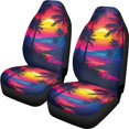 thumbnail image 1 of XYZCANDO Car Seat Covers Retro Synthwave Tropical Sunset 2pc Car Front Seat Cover Set Thick Van SUV Truck Waterproof Easy to Install Car Front Seat Covers, 1 of 10