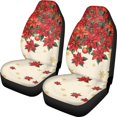 thumbnail image 1 of XYZCANDO Car Seat Covers Set Poinsettia & Snowflake Pattern 2 Piece Front Seat Cover All-Season SUV Van Truck Breathable Soft Front Seat Covers, 1 of 10