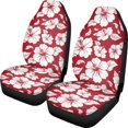 thumbnail image 1 of XYZCANDO Car Seat Covers Waterproof Car Front Seat Covers Car Seat Covers Front Seats Removable Full Protection Sedan Vehicle, Red Hibiscus Print, 1 of 10