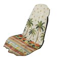thumbnail image 1 of XYZCANDO Car Seat Towel Cover Tropical Palm Tree & Hibiscus Floral Print with Tribal Border Seat Cover for Running Yoga, Anti-Slip Non-Slip Fit Towel Car Seat Cover, 1 of 11