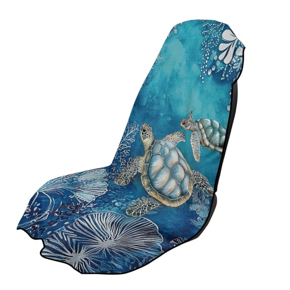 XYZCANDO Car Seat Towel Cover Turtle Pattern Design Car Cushion Seat Covers for Travel Beach Running, Washable Easy Install Towel Car Seat Cover for Trucks SUVs