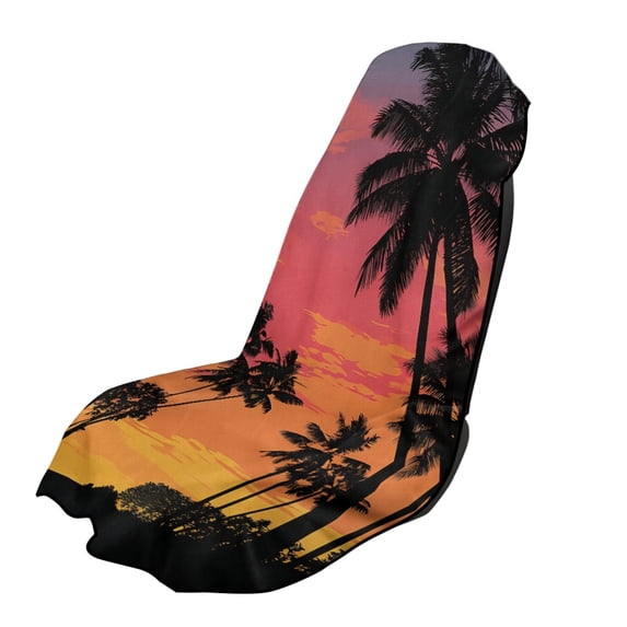 XYZCANDO Car Seat Towel Cover with Sunset Palm Tree Pattern Print, Car Seat Protector for Post Workout and Beach Trips