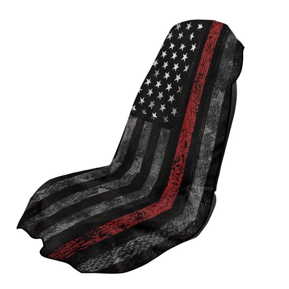 XYZCANDO Car Seats Cover Versatile Car Seat Protector for Swimming Running Beach, Car Seat Towel Cover Sweatproof, Thin Red Line Flag