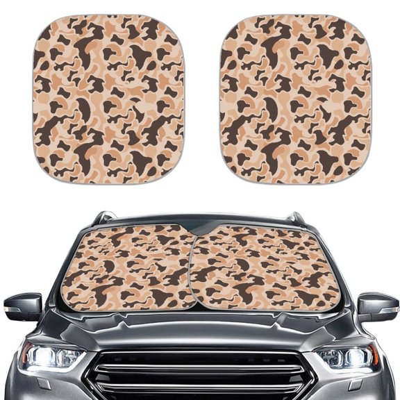 XYZCANDO Car Windshield Sun Shade with Desert Camo Print, Foldable Sun Shade for Your Vehicle, Blocks Harmful Uv Rays and Keeps Interior Cool for Daily Parking