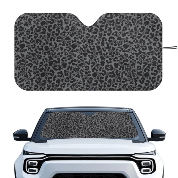 XYZCANDO Car Windshield Sun Shade with Leopard Pattern, Windshield Sunshade for Auto Interior Protection on Hot Summer Days
