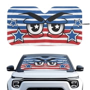 BCSMMCAR Cartoon Blue Eye Pattern Windshield Sunshade Visor – 51.2 X 27.56 Inches – Aluminium Foil