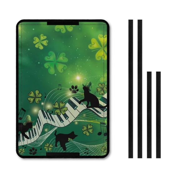 XYZCANDO Cat Clover RV Door Window Shade Foldable RV Blackout Window Cover St. Patrick's Day Camper Accessories Camper Blackout Shades with Hook and Loop RV Insulated Window Covers Green