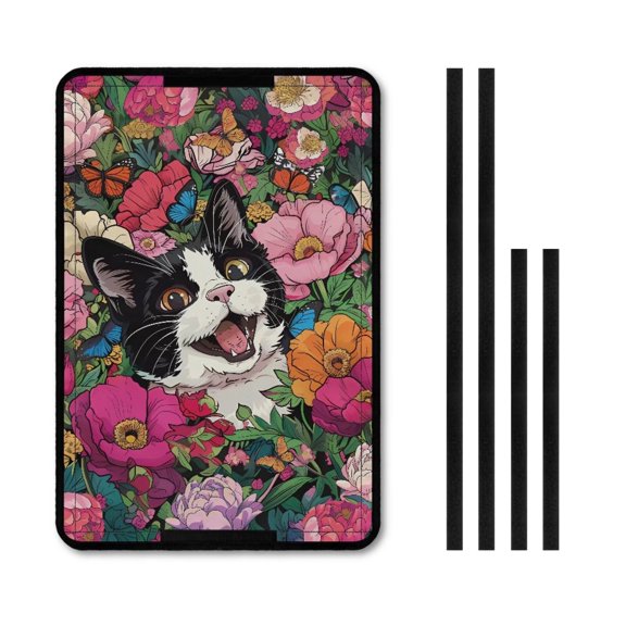XYZCANDO Cat Flower RV Door Window Shade Stylish Camper Decor Foldable RV Black Out Curtains for Camper Windows RV Window Cover 26'' X 17'' Camper Screen Door Protector Pink