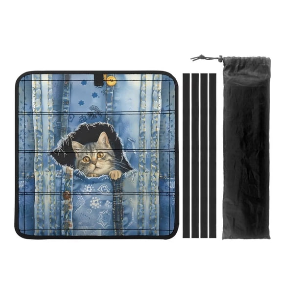XYZCANDO Cat RV Skylight Cover RV Window Shade Camper Window Cover RV Blackout Window Cover RV Roof Vent Cover 16 " (L) x 16 " (W) UV Rays Protection Camper Trailer Fan Vent Cover Sunshade Blue