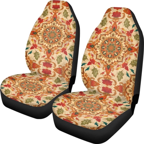 XYZCANDO Central Mandala Geometric Car Seat Covers for Man Breathable Car Front Seat Covers Decor Accessory Interior Decor, for Truck Vehicle Van