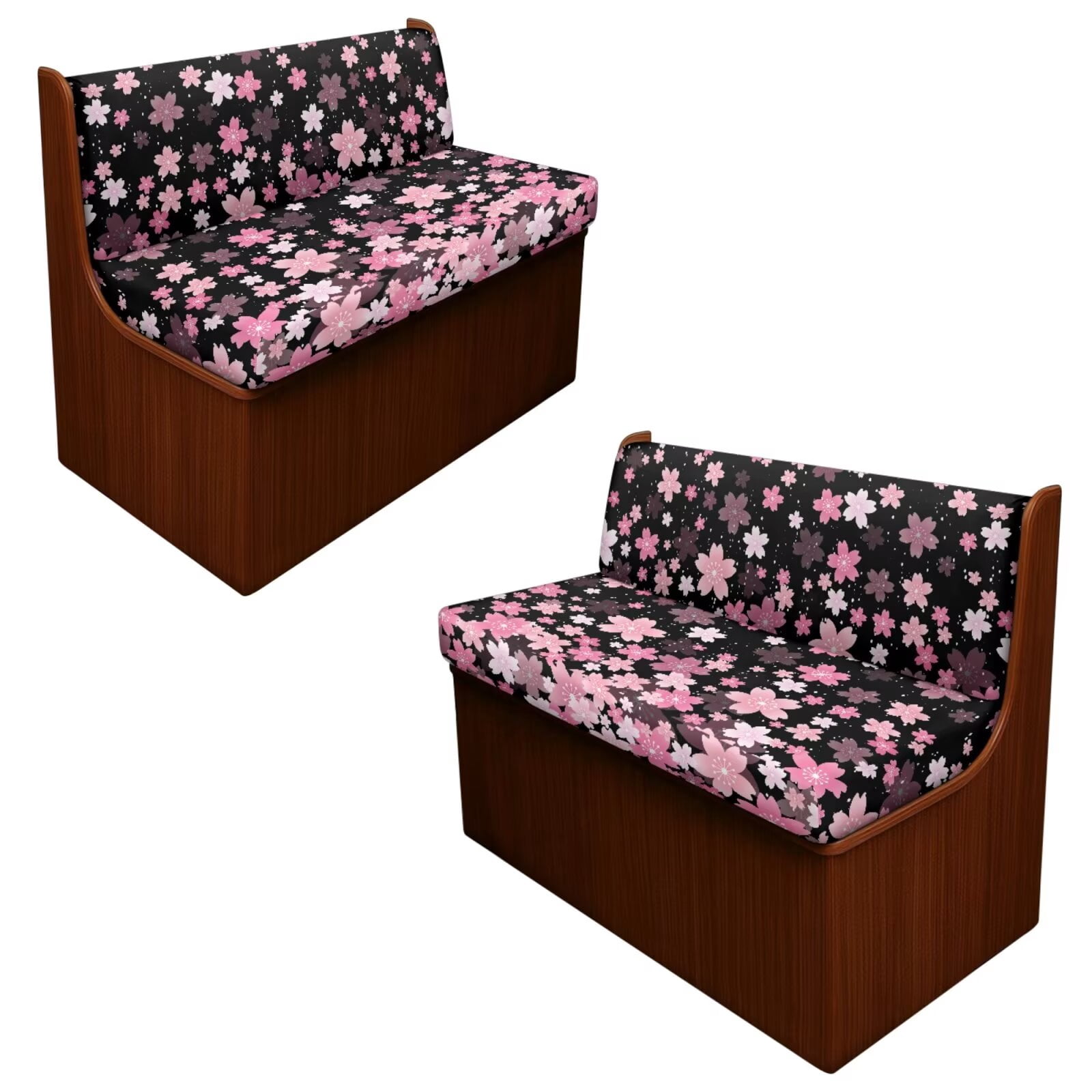 XYZCANDO Cherry Blossom Print RV Sofa Cover RV Couch Cushion Slipcovers Comfortable Loveseat Slipcovers for Travel Couch Stain Resistant Sofa Cover 2 Backrest Cover & 2 Bench Cover