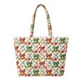 thumbnail image 1 of XYZCANDO Christmas Bell Printed Padded Shoulder Handbag, Large Capacity Quilted Handle Tote for Holiday Shopping, Travel, Daily Commute & Festive Gift Giving, 1 of 7