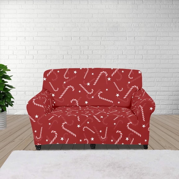 XYZCANDO Christmas Candy Sofa Cover Stretch Couch Cover Sofa Slipcovers for 1 Cushion Couch 2 Seater Furniture Sofa Armchair Covers