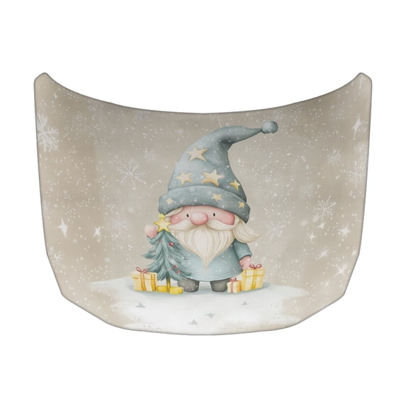 XYZCANDO Christmas Car Hood Cover featuring Watercolor Gnome - Festive Decorative Protector for Winter Holiday