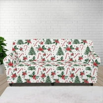 XYZCANDO Christmas Flower Stretch Armchair Slipcover Universal Sofa Covers for Living Room Dogs Pet Furniture Protection Polyester Armchair Slipcovers with Anti Slip Foam Sticks