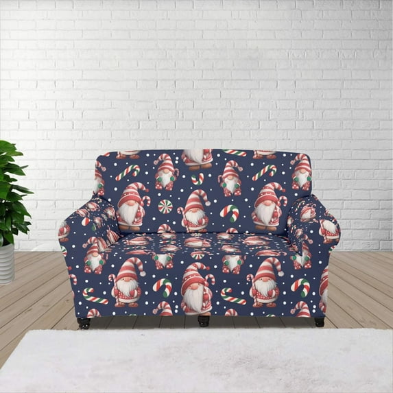 XYZCANDO Christmas Gnome Couch slipcover for 1 Cushion Stretch Club Chair slipcover Washable Furniture Cover Cute Cover for Sofa