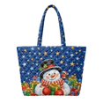 thumbnail image 1 of XYZCANDO Christmas Snowman Print Padded Handle Tote Bag Large Capacity Lightweight Quilted Shoulder Handbag for Holiday Shopping Travel Daily Use, 1 of 7