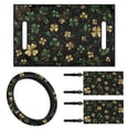 thumbnail image 1 of XYZCANDO Clover 4pcs Golf Cart Seat Covers St. Patrick's Day Golf Cart Steering Wheel Covers Golf Cart Flags 2 Person Seats Golf Cart Blanket Golf Cart Wheel Cover Fashion Golf Flag Frame Black, 1 of 7