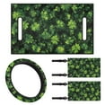 thumbnail image 1 of XYZCANDO Clover 4pcs Golf Cart Seat Covers St. Patrick's Day Golf Cart Steering Wheel Covers Golf Cart Flags Golf Cart Accessories Golf Cart Blanket Steering Wheel Wrap Suitable for All Seasons Black, 1 of 7
