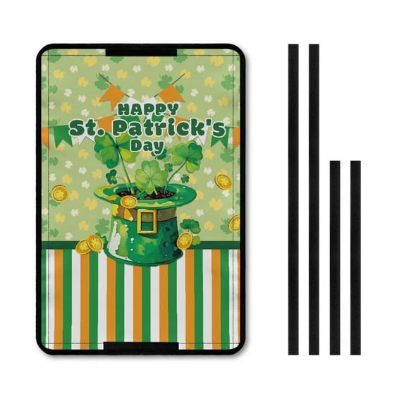 XYZCANDO Clover RV Door Window Shade Green Hat Camper Blinds for Travel Trailers Camper Accessories Foldable RV Door Window Shade Cover Blackout Shades Fits for RV Interior Door Window Green