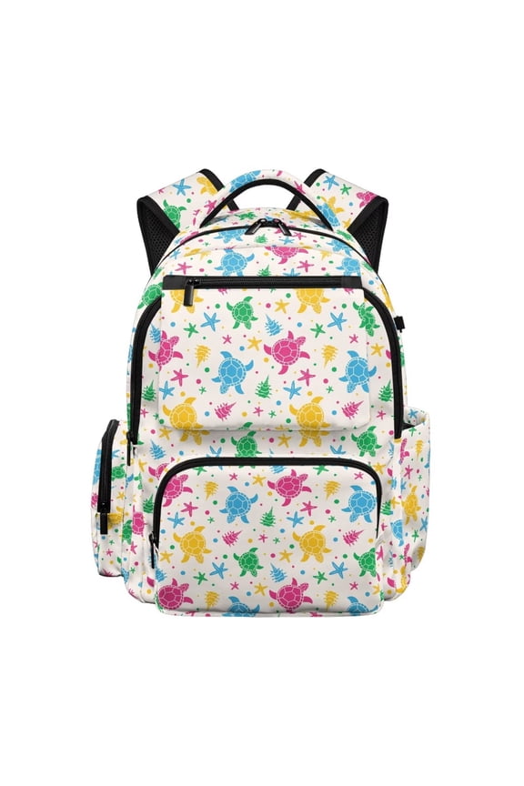 Colorful Sea Turtle Backpack School 17 Inch Kids Backpack for Boys Girls Lightweight with Side Pockets Compartment for Girl Kid Students Elementary School