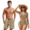 thumbnail image 1 of XYZCANDO Couple Matching Beach Outfit Hawaiian Swimwear Duck Hunting Men Board Shorts Two Piece Women Tummy Control Bikini His and Hers Set for Summer Vacation Resort Wear Cruise Outfit, 1 of 6