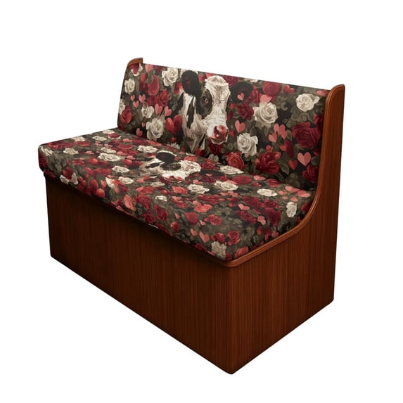 XYZCANDO Cow Floral RV Dinette Cushion Covers Stylish Camper Decor Universal Couch Cushion Covers for Women Furniture Covers for Sofa and Loveseat Comfortable Slip Covers for Loveseat Red