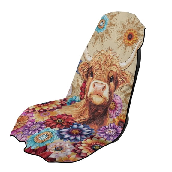 XYZCANDO Cow Pattern Sweatproof Car Seat Towel Cover for Running Hiking, Washable Soft Car Seat Cover Towel