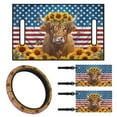thumbnail image 1 of XYZCANDO Cow Sunflower 4pcs Golf Cart Seat Covers Golf Cart Steering Wheel Covers USA Flag 2pcs Golf Cart Flags American Flag Golf Cart Decor Golf Cart Wheel Cover Double Sided Golf Cart Flag Blue, 1 of 7