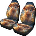 thumbnail image 1 of XYZCANDO Cute Highland Cows Pattern Car Seat Covers Polyester Fabric Full Protection Car Front Seat Covers SUV Front Seats Auto Interior Decoration, Comfortable Thick Truck Sedan, 1 of 10