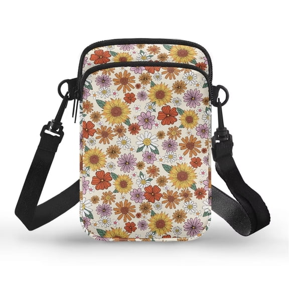 XYZCANDO Daisy Flower Small Crossbody Bag for Women Phone Purse with Crossbody Strap Travel Pouch Shoulder Case Western Travel Handbags Purse Lightweight Case