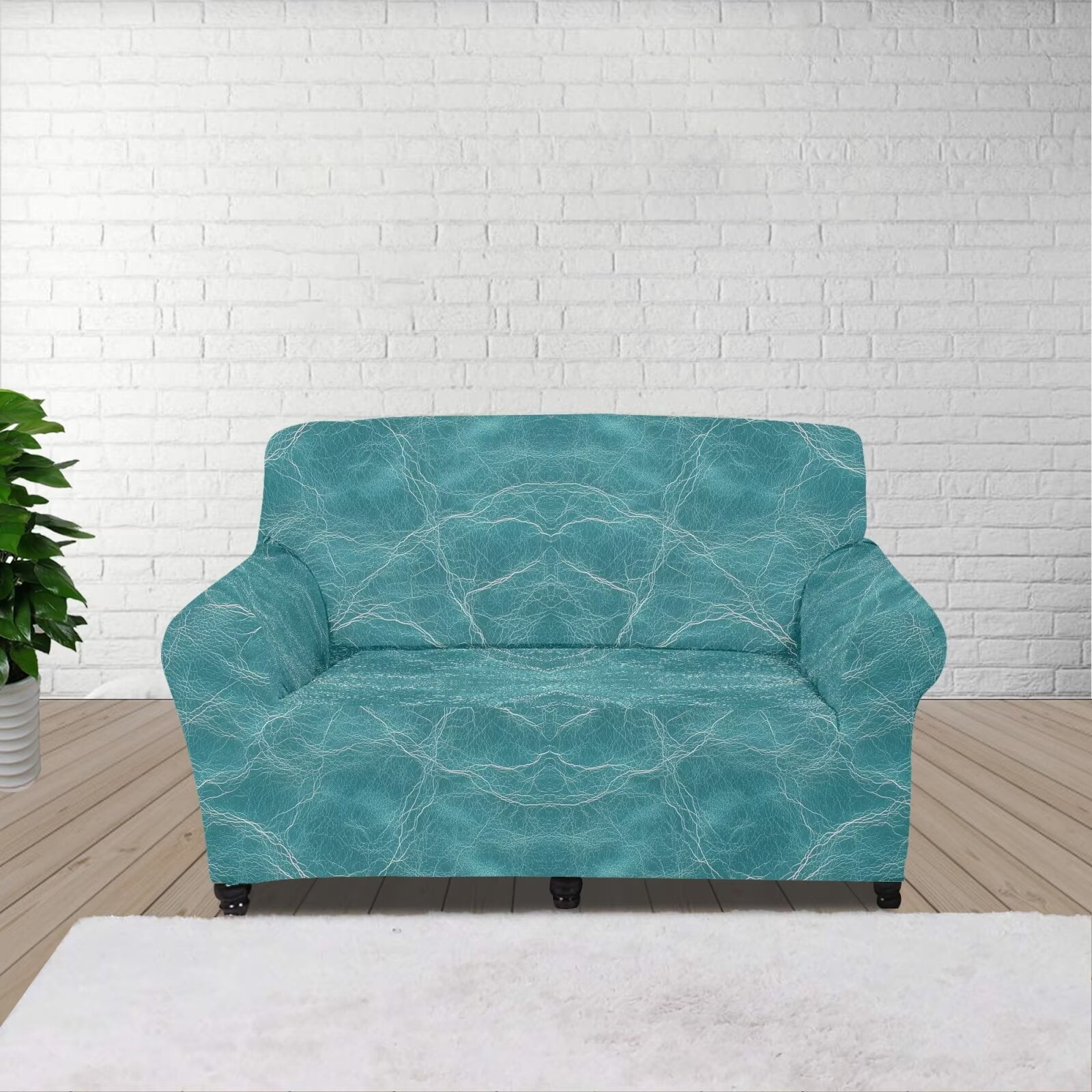 XYZCANDO Dark Green Couch Cover for 1 Cushion Couch Armchair Slipcover Sofa Cover Living Room Stretch Sofa Slipcover for 2 Seater Furniture Covers