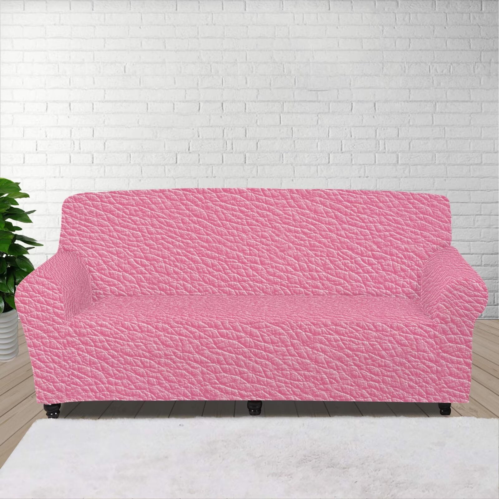 XYZCANDO Dark Pink Stretch Armchair Sofa Slipcover for 1 Cushion Couch, 1-Piece Couch Sofa Cover Furniture Protection Soft with Elastic Bottom for Kids, Pets