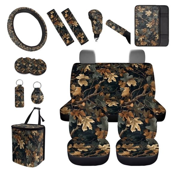 XYZCANDO Dead Branch Print Keychain Fender Cover Handbrake Cover Lipstick Cover Trash Can Car Coasters Car Cushion Cover Steering Wheel Cover Armrest Cover Seat Belt Cover Fashion