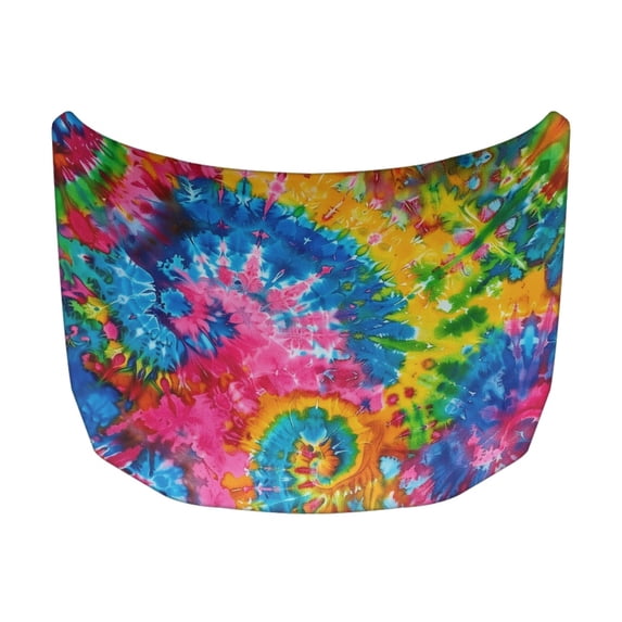 XYZCANDO Decor Car Hood Cover, Tie-dye Swimsuit Fabric Car Hood Protector, Easy to Install Car Hood Cover Protector