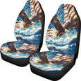 thumbnail image 1 of XYZCANDO Decorative Car Front Seat Covers Auto Truck SUV, Breathable Easy Install Front Car Seat Covers 2 pcs Polyester Fabric Eagle Pattern Design, 1 of 10