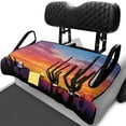 thumbnail image 1 of XYZCANDO Desert Cactus Sunset 2-Seater Golf Cart Seat Cover with 4 Pockets - Non-slip Washable Universal Accessory for Golf Lovers, 1 of 8