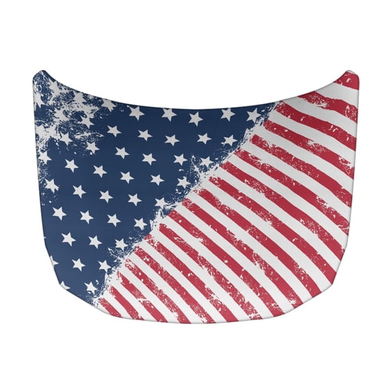 XYZCANDO Diagonal Stars Stripes Car Hood Cover for Pickup Sedans Trucks, Elastic Swimsuit Fabric Easy Install Car Cover Protector