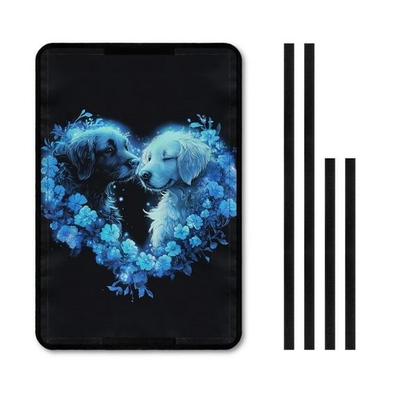 XYZCANDO Dog Floral RV Door Window Shade Love Camper Decor Easy to Install Foldable RV Door Cover RV Window Cover Travel Trailer Door Blackout Window Shade Camping Decorations Black