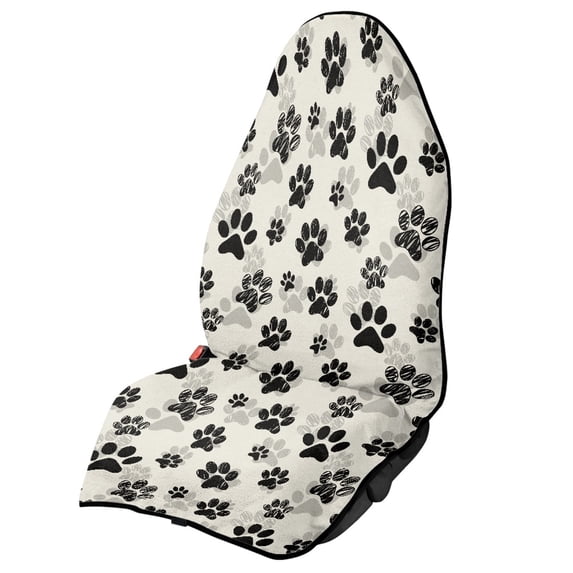 XYZCANDO Dog Paw Print Terry Cloth Car Seat Covers Anti-Slip, for Van Truck Seat Automotive Suitable for Trucks Cars