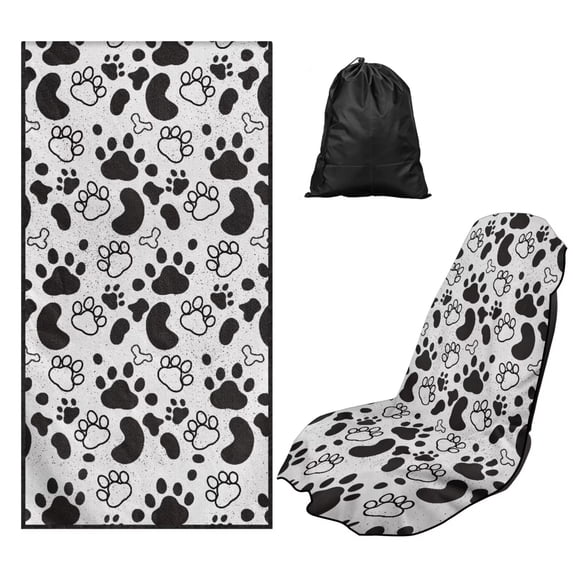 XYZCANDO Dog Paws Car Seat Cover Towel Waterproof Sweat Towels Seats Cover Non Slip Backing Sweatproof Cushion Protector Easy to Store Universal Fit for Cars SUV Sedans