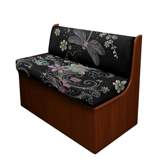 XYZCANDO Dragonfly Floral RV Dinette Cushions Stretchable Camper Accessories for Inside Couch Cushion Covers Comfortable Furniture Covers Washable Loveseat Sofa Chair Cover Furniture Protector Black