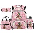 thumbnail image 1 of XYZCANDO Duck Donuts 4Pcs Kids Backpack Set with Portable Lunch Bag Multifunctional Pencil Case Water Bottle Bag Carrier Gift for Boys & Girls, 1 of 7