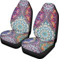 thumbnail image 1 of XYZCANDO Durable Car Seat Covers Vehicle Van Auto, Easy to Install and Clean Premium Vehicle Front Seat Covers 2pc Polyester Mandala Flower, 1 of 10