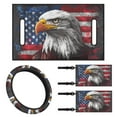 thumbnail image 1 of XYZCANDO Eagle American Flag 4pcs Golf Cart Seat Covers USA Flag Golf Cart Steering Wheel Covers Golf Cart Flags Easy to Install Golf Cart Seat Towel Steering Wheel Wrap Small Flag Black, 1 of 7