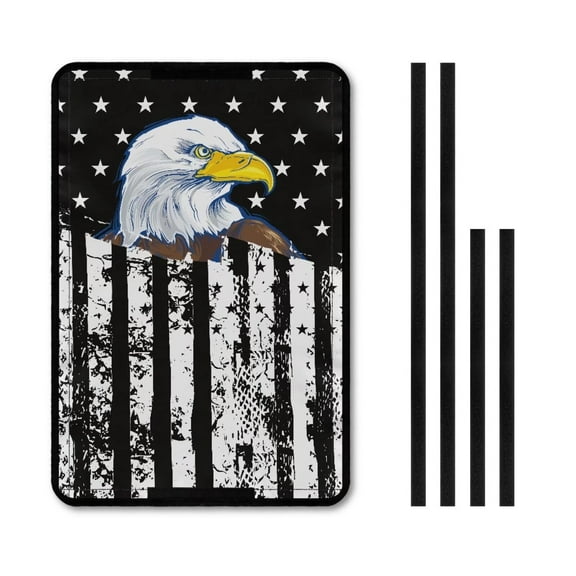XYZCANDO Eagle USA Flag RV Door Window Shade Foldable Camper Blinds for Travel Trailers RV Accessories Easy to Install RV Black Out Window Covers Travel Trailer Door Blackout Window Shade Black